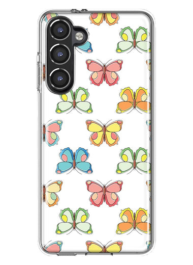 Mundaze - Case for Samsung Galaxy S23 Slim Shockproof Hard Shell Soft TPU Heavy Duty Protective Phone Cover - Colorful Butterflies