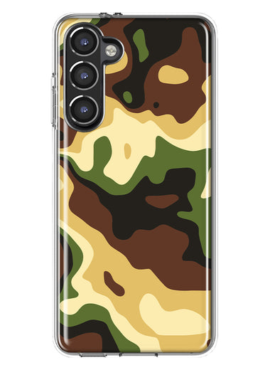 Mundaze - Case for Samsung Galaxy S23 Plus Slim Shockproof Hard Shell Soft TPU Heavy Duty Protective Phone Cover - Green Yellow Camo