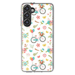 Mundaze - Case for Samsung Galaxy S23 Plus Slim Shockproof Hard Shell Soft TPU Heavy Duty Protective Phone Cover - Cute Spring Floral Bicycles