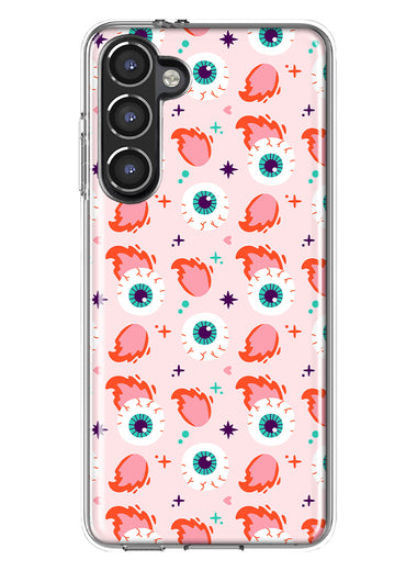 Mundaze - Case for Samsung Galaxy S23 Plus Slim Shockproof Hard Shell Soft TPU Heavy Duty Protective Phone Cover - Fire Eyeballs