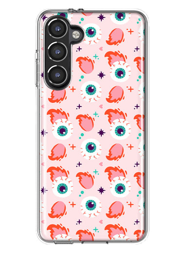 Mundaze - Case for Samsung Galaxy S23 Slim Shockproof Hard Shell Soft TPU Heavy Duty Protective Phone Cover - Fire Eyeballs