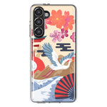 Mundaze - Case for Samsung Galaxy S23 Plus Slim Shockproof Hard Shell Soft TPU Heavy Duty Protective Phone Cover - Vintage Japanese Crane