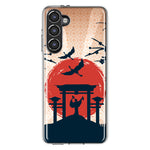 Mundaze - Case for Samsung Galaxy S23 Plus Slim Shockproof Hard Shell Soft TPU Heavy Duty Protective Phone Cover - Vintage Japanese Landscape Torii Gate