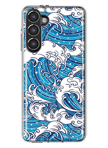 Mundaze - Case for Samsung Galaxy S23 Slim Shockproof Hard Shell Soft TPU Heavy Duty Protective Phone Cover - Japanese Wave