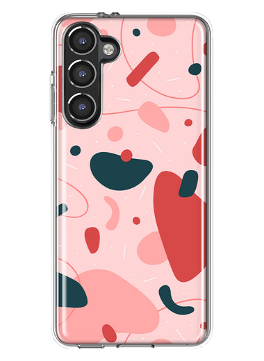 Mundaze - Case for Samsung Galaxy S23 Plus Slim Shockproof Hard Shell Soft TPU Heavy Duty Protective Phone Cover - Vintage Abstract Pink Grooves