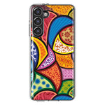 Mundaze - Case for Samsung Galaxy S23 Plus Slim Shockproof Hard Shell Soft TPU Heavy Duty Protective Phone Cover - Abstract Citrus Pattern