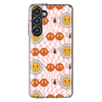 Mundaze - Case for Samsung Galaxy S23 Plus Slim Shockproof Hard Shell Soft TPU Heavy Duty Protective Phone Cover - Retro Groovy Flowers