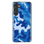 Mundaze - Case for Samsung Galaxy S23 Plus Slim Shockproof Hard Shell Soft TPU Heavy Duty Protective Phone Cover - Blue Camo