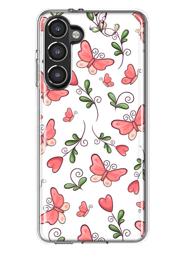 Mundaze - Case for Samsung Galaxy S23 Plus Slim Shockproof Hard Shell Soft TPU Heavy Duty Protective Phone Cover - Cute Pink Butterflies