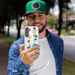 Mundaze - Case for Samsung Galaxy S22 Ultra Slim Shockproof Hard Shell Soft TPU Heavy Duty Protective Phone Cover - Cute Astronauts and UFO Rocket