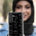 Mundaze - Case for Samsung Galaxy S22 Ultra Slim Shockproof Hard Shell Soft TPU Heavy Duty Protective Phone Cover - Cute Black Cats