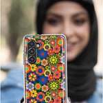 Mundaze - Case for Samsung Galaxy S22 Ultra Slim Shockproof Hard Shell Soft TPU Heavy Duty Protective Phone Cover - Groovy Cute Floral