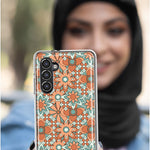 Mundaze - Case for Samsung Galaxy S22 Ultra Slim Shockproof Hard Shell Soft TPU Heavy Duty Protective Phone Cover - Groovy Vintage Flowers