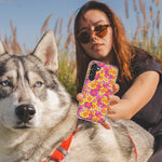 Mundaze - Case for Samsung Galaxy S22 Ultra Slim Shockproof Hard Shell Soft TPU Heavy Duty Protective Phone Cover - Groovy Pink Yellow Floral