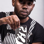 Mundaze - Case for Samsung Galaxy S22 Ultra Slim Shockproof Hard Shell Soft TPU Heavy Duty Protective Phone Cover - Luxury Black White Fluid