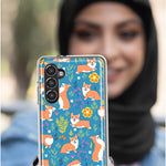 Mundaze - Case for Samsung Galaxy S24 Slim Shockproof Hard Shell Soft TPU Heavy Duty Protective Phone Cover - Cute Corgis and Flowers