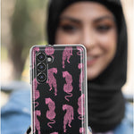 Mundaze - Case for Samsung Galaxy S22 Ultra Slim Shockproof Hard Shell Soft TPU Heavy Duty Protective Phone Cover - Pink Leopard