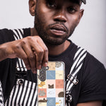 Mundaze - Case for Samsung Galaxy S22 Ultra Slim Shockproof Hard Shell Soft TPU Heavy Duty Protective Phone Cover - Cute Cat Tiles