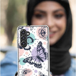 Mundaze - Case for Samsung Galaxy S22 Ultra Slim Shockproof Hard Shell Soft TPU Heavy Duty Protective Phone Cover - Groovy Butterflies