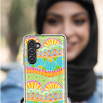 Mundaze - Case for Samsung Galaxy S22 Ultra Slim Shockproof Hard Shell Soft TPU Heavy Duty Protective Phone Cover - Groovy Citrus