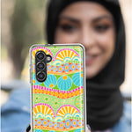 Mundaze - Case for Samsung Galaxy S23 Plus Slim Shockproof Hard Shell Soft TPU Heavy Duty Protective Phone Cover - Groovy Citrus