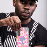 Mundaze - Case for Samsung Galaxy S22 Ultra Slim Shockproof Hard Shell Soft TPU Heavy Duty Protective Phone Cover - Urban Street Pink Hearts