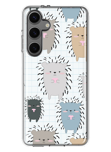 Mundaze - Case for Samsung Galaxy S24 Plus Slim Shockproof Hard Shell Soft TPU Heavy Duty Protective Phone Cover - Cute Hedgehogs