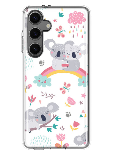 Mundaze - Case for Samsung Galaxy S24 Plus Slim Shockproof Hard Shell Soft TPU Heavy Duty Protective Phone Cover - Cute Rainbow Koalas Flowers Butterflies