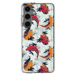 Mundaze - Case for Samsung Galaxy S24 Slim Shockproof Hard Shell Soft TPU Heavy Duty Protective Phone Cover - Red Orange Koi Fish Wallpaper