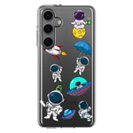 Mundaze - Case for Samsung Galaxy S24 Plus Slim Shockproof Hard Shell Soft TPU Heavy Duty Protective Phone Cover - Cute Astronauts and UFO Rocket