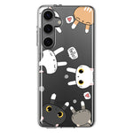Mundaze - Case for Samsung Galaxy S24 Slim Shockproof Hard Shell Soft TPU Heavy Duty Protective Phone Cover - Cute Big Eyes Cat Friends