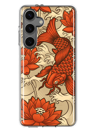 Mundaze - Case for Samsung Galaxy S24 Plus Slim Shockproof Hard Shell Soft TPU Heavy Duty Protective Phone Cover - Japanese Koi Fish