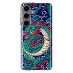 Mundaze - Case for Samsung Galaxy S24 Plus Slim Shockproof Hard Shell Soft TPU Heavy Duty Protective Phone Cover - Green Dragon Tattoo