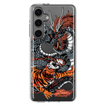 Mundaze - Case for Samsung Galaxy S24 Plus Slim Shockproof Hard Shell Soft TPU Heavy Duty Protective Phone Cover - Dragon and Tiger