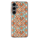 Mundaze - Case for Samsung Galaxy S24 Slim Shockproof Hard Shell Soft TPU Heavy Duty Protective Phone Cover - Groovy Vintage Flowers