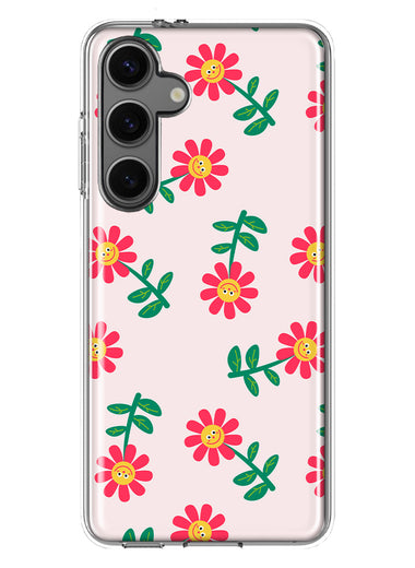 Mundaze - Case for Samsung Galaxy S24 Plus Slim Shockproof Hard Shell Soft TPU Heavy Duty Protective Phone Cover - Cute Cartoon Flowers