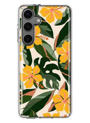 Mundaze - Case for Samsung Galaxy S24 Slim Shockproof Hard Shell Soft TPU Heavy Duty Protective Phone Cover - Vintage Tropical Flowers