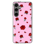 Mundaze - Case for Samsung Galaxy S24 Plus Slim Shockproof Hard Shell Soft TPU Heavy Duty Protective Phone Cover - Cute Red Roses