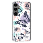 Mundaze - Case for Samsung Galaxy S24 Plus Slim Shockproof Hard Shell Soft TPU Heavy Duty Protective Phone Cover - Groovy Butterflies