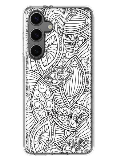 Mundaze - Case for Samsung Galaxy S24 Plus Slim Shockproof Hard Shell Soft TPU Heavy Duty Protective Phone Cover - Abstract Line Art Pattern