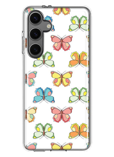 Mundaze - Case for Samsung Galaxy S24 Slim Shockproof Hard Shell Soft TPU Heavy Duty Protective Phone Cover - Colorful Butterflies