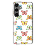 Mundaze - Case for Samsung Galaxy S24 Slim Shockproof Hard Shell Soft TPU Heavy Duty Protective Phone Cover - Colorful Butterflies