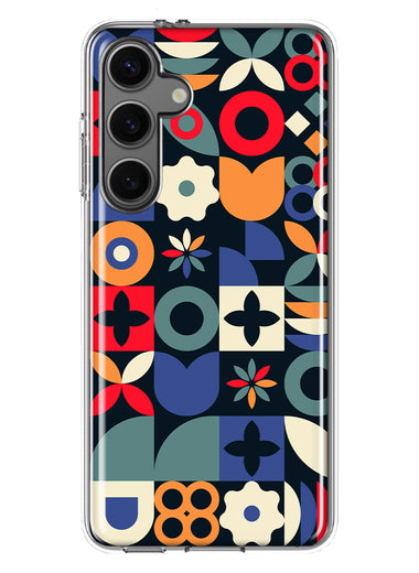 Mundaze - Case for Samsung Galaxy S24 Plus Slim Shockproof Hard Shell Soft TPU Heavy Duty Protective Phone Cover - Vintage Geometric Patterns