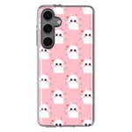 Mundaze - Case for Samsung Galaxy S24 Plus Slim Shockproof Hard Shell Soft TPU Heavy Duty Protective Phone Cover - Cute Pink Ghosts