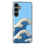 Mundaze - Case for Samsung Galaxy S24 Slim Shockproof Hard Shell Soft TPU Heavy Duty Protective Phone Cover - Japanese Waves