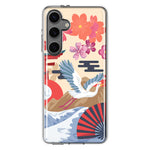 Mundaze - Case for Samsung Galaxy S24 Plus Slim Shockproof Hard Shell Soft TPU Heavy Duty Protective Phone Cover - Vintage Japanese Crane