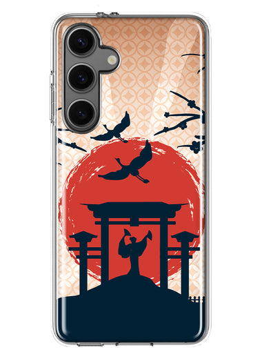 Mundaze - Case for Samsung Galaxy S24 Plus Slim Shockproof Hard Shell Soft TPU Heavy Duty Protective Phone Cover - Vintage Japanese Landscape Torii Gate