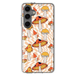 Mundaze - Case for Samsung Galaxy S24 Slim Shockproof Hard Shell Soft TPU Heavy Duty Protective Phone Cover - Retro groovy Mushrooms