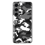 Mundaze - Case for Samsung Galaxy S24 Slim Shockproof Hard Shell Soft TPU Heavy Duty Protective Phone Cover - Black Grey Camo