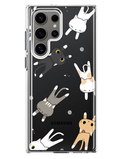 Mundaze - Case for Samsung Galaxy S22 Ultra Slim Shockproof Hard Shell Soft TPU Heavy Duty Protective Phone Cover - Cute Flying Cat Friends